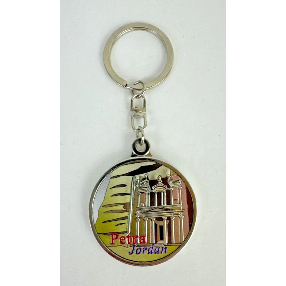 Petra Jordan Keychain 50 Year Perpetual Calendar 2010-2060 Silver Tone Circle